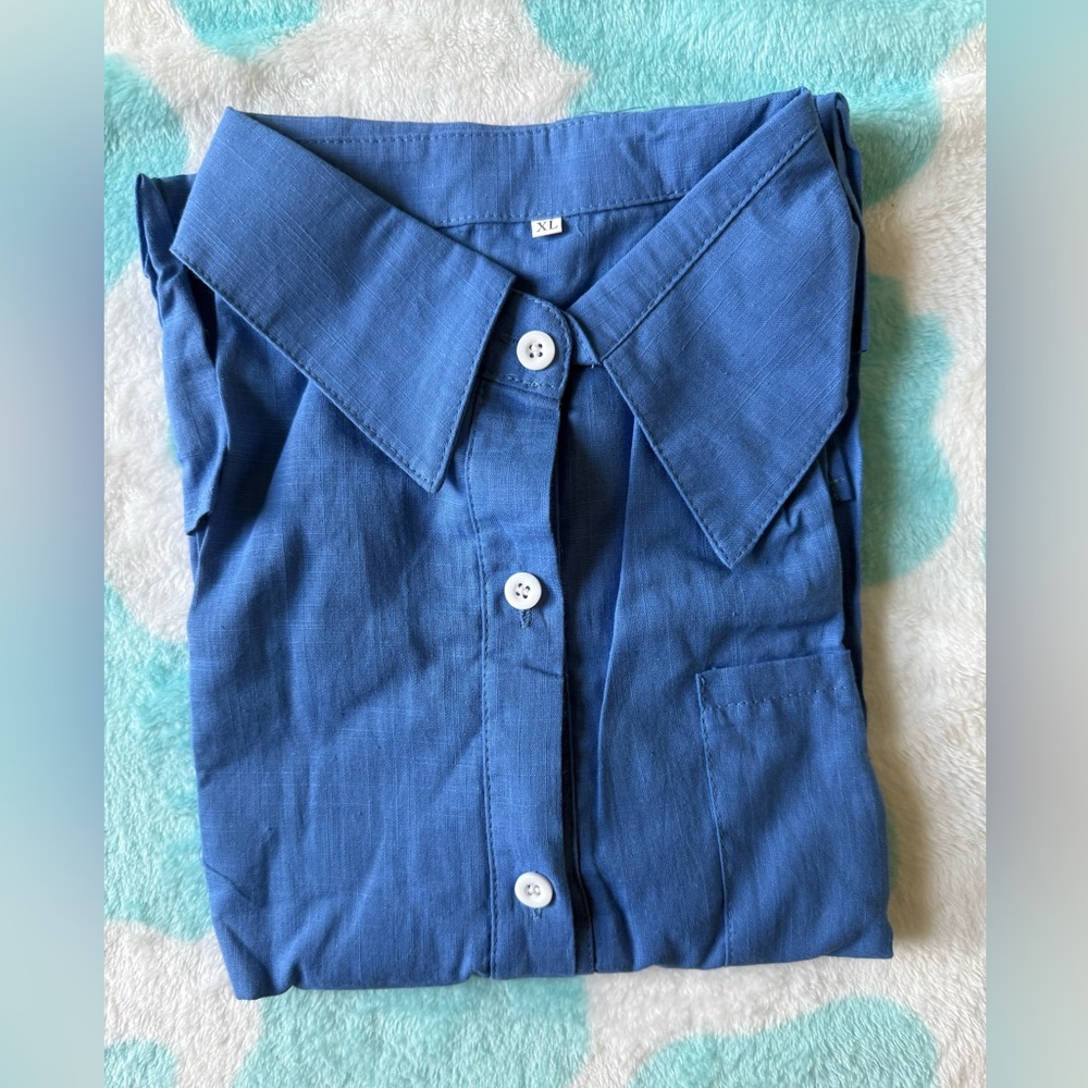 Blue Button-Up Shirt